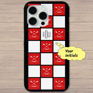 Monogram rowers kruisen rood eierstokken iPhone 15 pro max hoesje