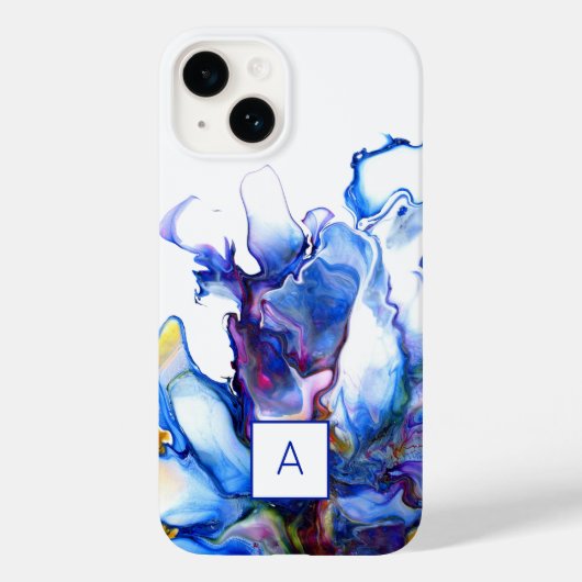 Monogram Royal Blue Abstract Case-Mate iPhone Case (Achterkant)