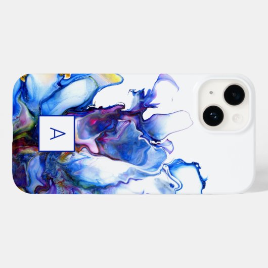 Monogram Royal Blue Abstract Case-Mate iPhone Case (Achterkant (horizontaal))