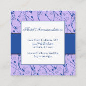 Monogram Royal Blue Lila Floral Swirl Wedding Informatiekaartje (Voorkant)