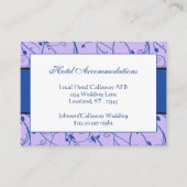 Monogram Royal Blue Lila Floral Swirl Wedding Informatiekaartje (Voorkant)