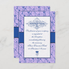 Monogram Royal Blue Lila Swirl Weddenschappen Rece Kaart