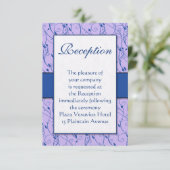 Monogram Royal Blue Lila Swirl Weddenschappen Rece Kaart (Staand voorkant)