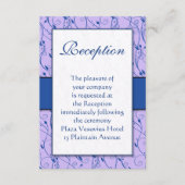 Monogram Royal Blue Lila Swirl Wedding Informatiekaartje (Voorkant)