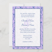 Monogram Royal Blue Lila Swirl Wedding Invite Kaart (Voorkant)
