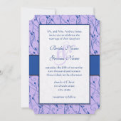 Monogram Royal Blue Lila Swirl Wedding Kaart (Voorkant)