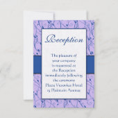 Monogram Royal Blue Lila Swirl Wedding Kaart (Voorkant)
