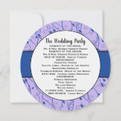 Monogram Royal Blue Lila Swirl Wedding Programme Kaart (Achterkant)
