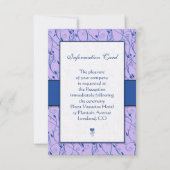 Monogram Royal Blue Lila Wedding Enclosure Kaarten (Voorkant)