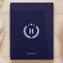 Monogram Royal Blue Modern Minimalist Fitness Planner