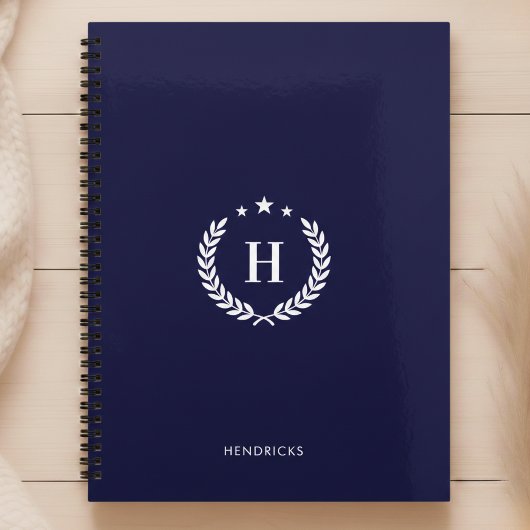 Monogram Royal Blue Modern Minimalist Fitness Planner