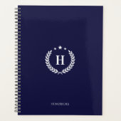 Monogram Royal Blue Modern Minimalist Fitness Planner (Voorkant)