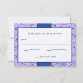 Monogram Royal Blue Paarse Wervelende Trouw RSVP Kaart (Voorkant)