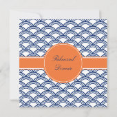 Monogram Royal Blue Seigaiha Pattern met Sinaasapp Kaart (Achterkant)