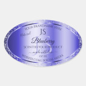 Monogram Royal Blue Soft Glitter Product Labels (Voorkant)