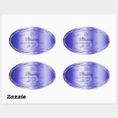 Monogram Royal Blue Soft Glitter Product Labels (Vel)