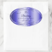 Monogram Royal Blue Soft Glitter Product Labels (Tas)