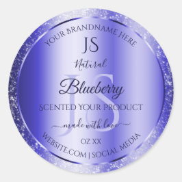Monogram Royal Blue Soft Glitter Product Labels