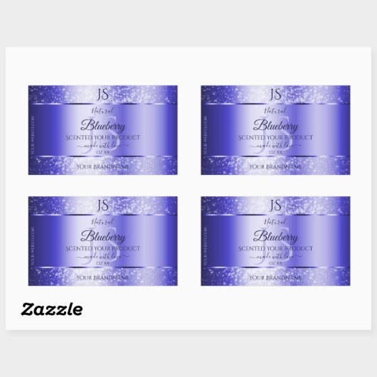 Monogram Royal Blue Soft Glitter Product Labels (Vel)