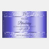 Monogram Royal Blue Soft Glitter Product Labels (Voorkant)