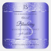 Monogram Royal Blue Soft Glitter Product Labels (Voorkant)
