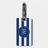 Monogram Royal Blue Striped Bagagelabel (Achterkant verticaal)