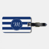 Monogram Royal Blue Striped Bagagelabel (Achterkant horizontaal)