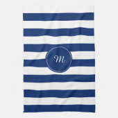 Monogram Royal Blue Striped Theedoek (Verticaal)