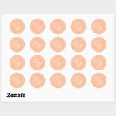 Monogram Roze 2 Initialen Elegant Wit Schrift Ronde Sticker (Vel)