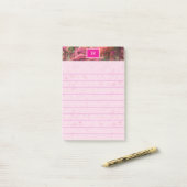 Monogram Roze Abstracte Bos Wereld Post-it® Notes (Op bureau)