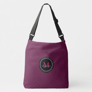 Monogram roze Abstracte Chevron | Elegant Crossbody Tas