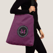 Monogram roze Abstracte Chevron | Elegant Crossbody Tas (Dichtbij)
