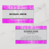 Monogram roze achtergrond visitekaartje (Voorkant / Achterkant)