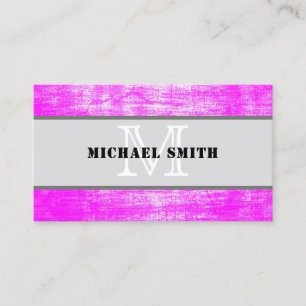 Monogram roze achtergrond visitekaartje