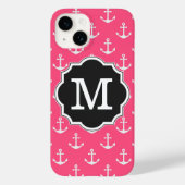Monogram roze Anchor Pattern Case-Mate iPhone Case (Achterkant)