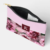 Monogram Roze Anjer Januari Verjaardag Bloem Etui (Open)