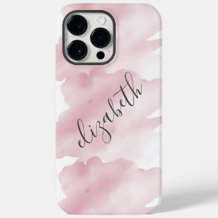 Monogram Roze Aquarel Spat Hintergrund Case-Mate iPhone 14 Pro Max Hoesje