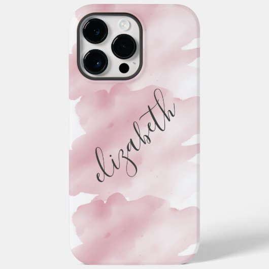 Monogram Roze Aquarel Spat Hintergrund Case-Mate iPhone Case (Achterkant)