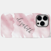 Monogram Roze Aquarel Spat Hintergrund Case-Mate iPhone Case (Achterkant (horizontaal))