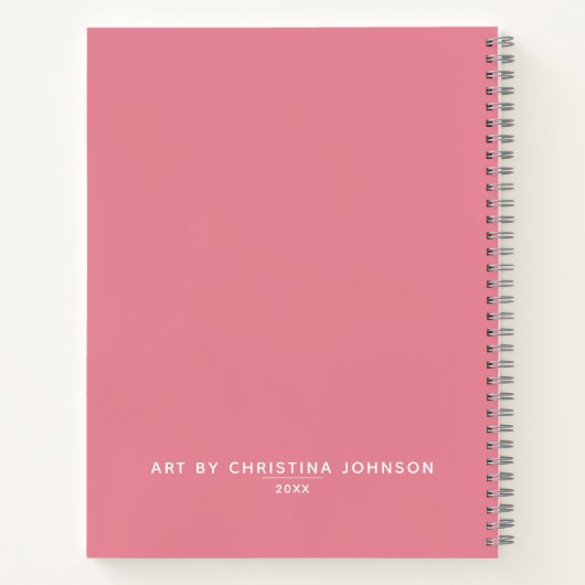 Monogram Roze Artist Sketchbook Notitieboek (Achterkant)