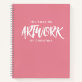Monogram Roze Artist Sketchbook Notitieboek (Voorkant)
