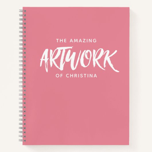 Monogram Roze Artist Sketchbook Notitieboek (Voorkant)