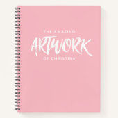 Monogram Roze Artist Sketchbook Notitieboek (Voorkant)