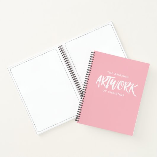 Monogram Roze Artist Sketchbook Notitieboek (Binnen)