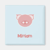 Monogram roze big op blauw magneet (Voorkant)