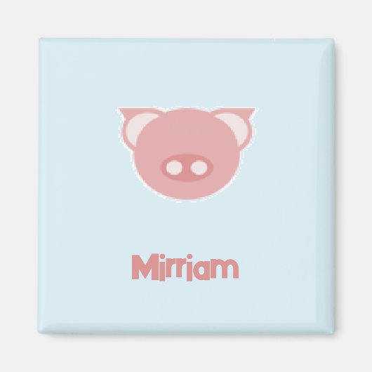 Monogram roze big op blauw magneet (Voorkant)