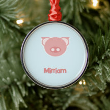 Monogram roze big op blauw