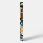 Monogram Roze Blauw Goud Was Gespat Waterverf Case-Mate iPhone Case (Achterkant / Links)