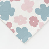 Monogram Roze Blauwe Bloem Moderne Boho Trendy Cad Fleece Deken (Hoek)