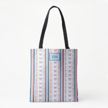 Monogram Roze Blauwe Coquette Strik Trendylint